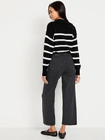 High-Waisted Weekender Pull-On Crop Wide-Leg Jeans