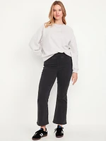 High-Waisted Weekender Pull-On Crop Flare Jeans