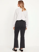 High-Waisted Weekender Pull-On Crop Flare Jeans