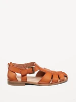 Faux-Leather Fisherman Sandals