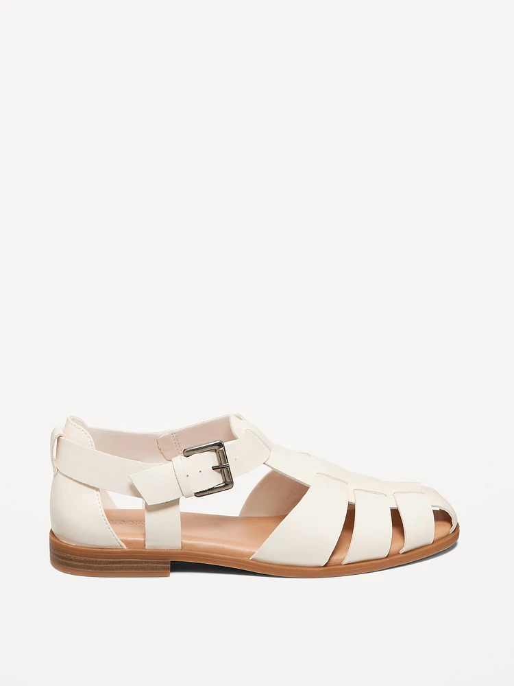 Faux-Leather Fisherman Sandals
