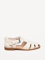 Faux-Leather Fisherman Sandals
