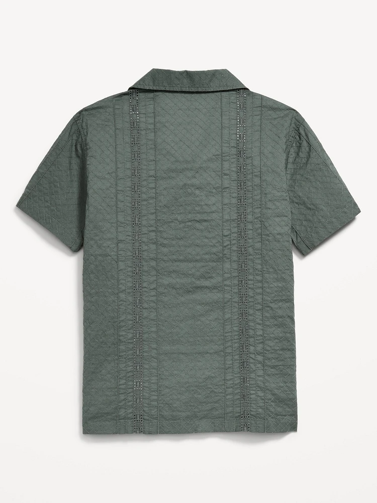 Short-Sleeve Textured Pocket Shirt for Boys