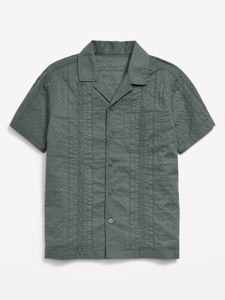Short-Sleeve Textured Pocket Shirt for Boys