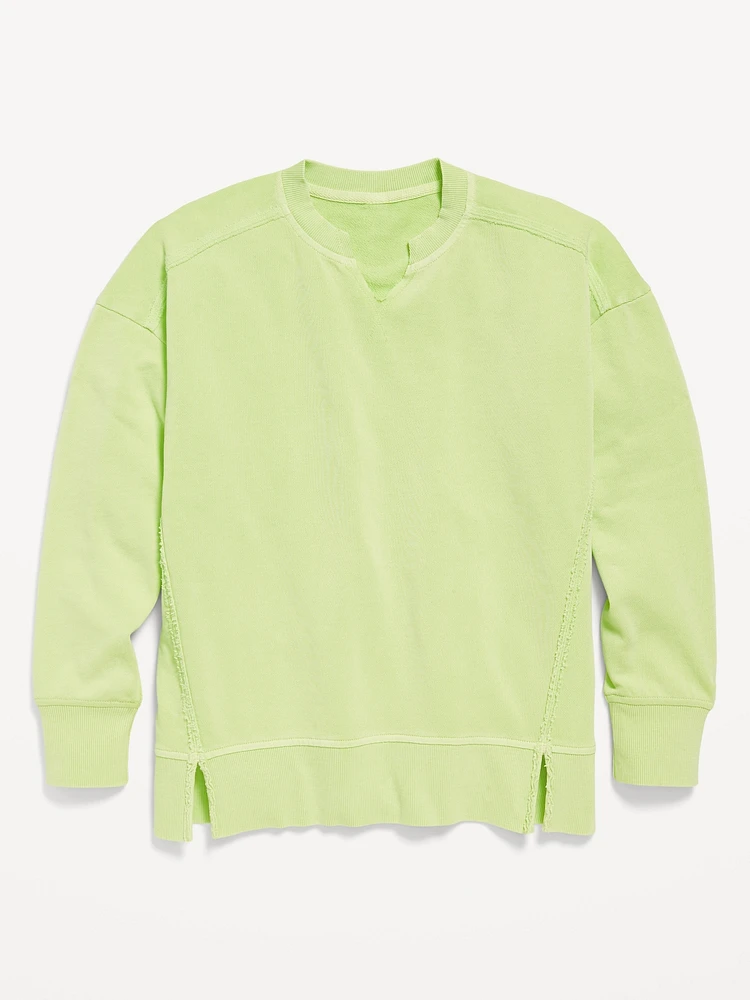 Oversized French Terry Tunic Sweatshirt for Girls