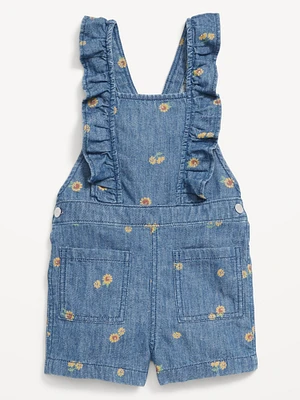 Ruffle-Trim Shortalls for Toddler Girls