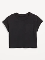 Short-Sleeve Slub-Knit Pocket T-Shirt for Girls