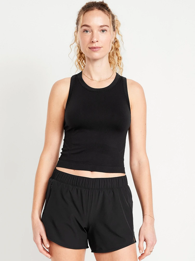 Fitted Seamless Crop Tank Top