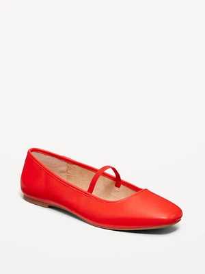 Mary Jane Square-Toe Ballet Flats