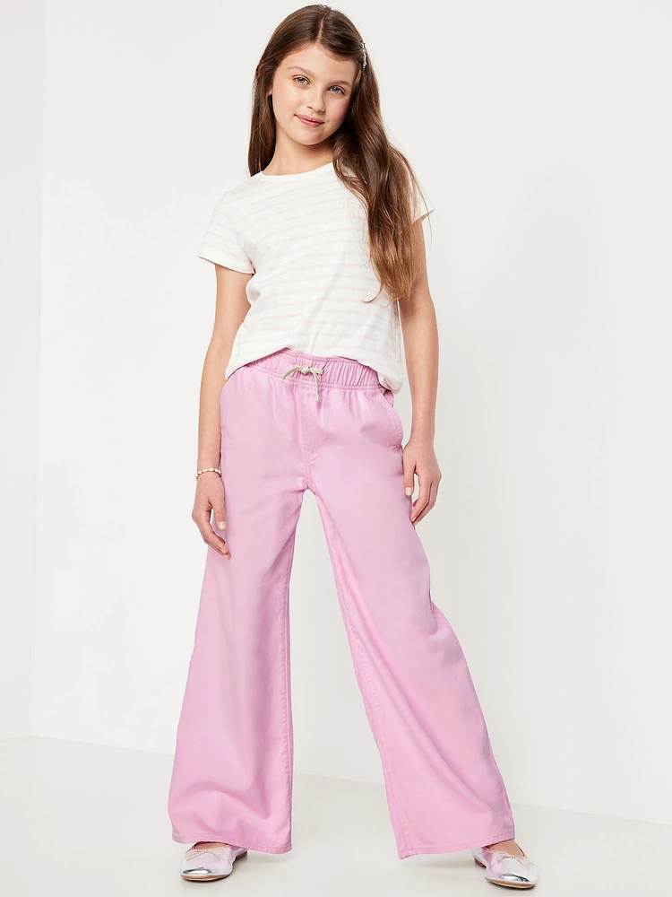 High-Waisted Baggy Wide-Leg Pull-On Jeans for Girls