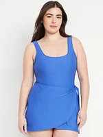 Matte Side-Tie Swim Dress