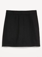 High-Waisted Linen-Blend Mini Skirt