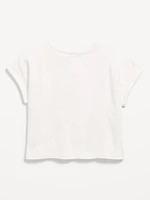 Short-Sleeve Slub-Knit Pocket T-Shirt for Girls