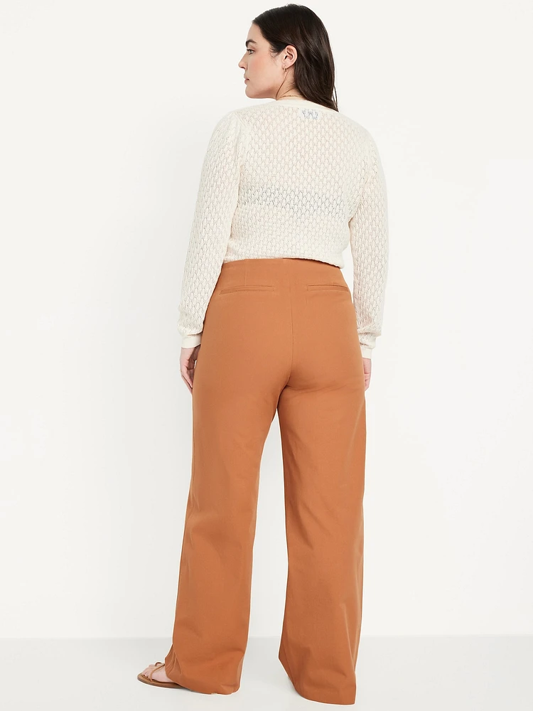 High-Waisted Pull-On Pixie Super Wide-Leg Pants