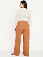 High-Waisted Pull-On Pixie Super Wide-Leg Pants