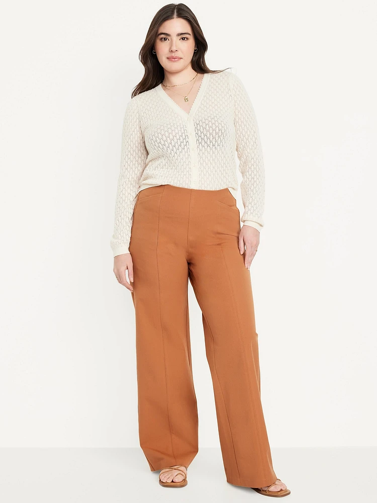 High-Waisted Pull-On Pixie Super Wide-Leg Pants