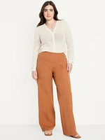 High-Waisted Pull-On Pixie Super Wide-Leg Pants