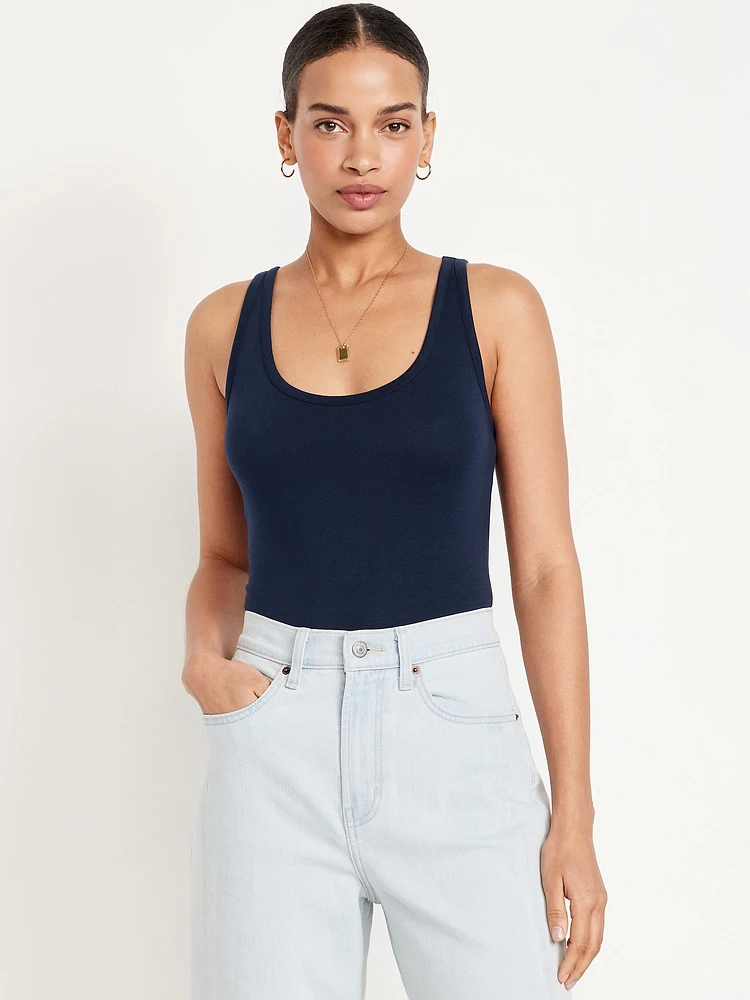 First-Layer Scoop-Neck Tank Top