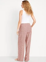 High-Waisted Linen-Blend Wide-Leg Pants