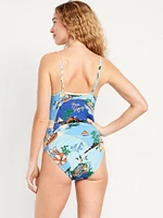 Textured One-Piece Balconette Swimsuit