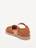 Chunky Perforated Ballet Sandals for Toddler Girls