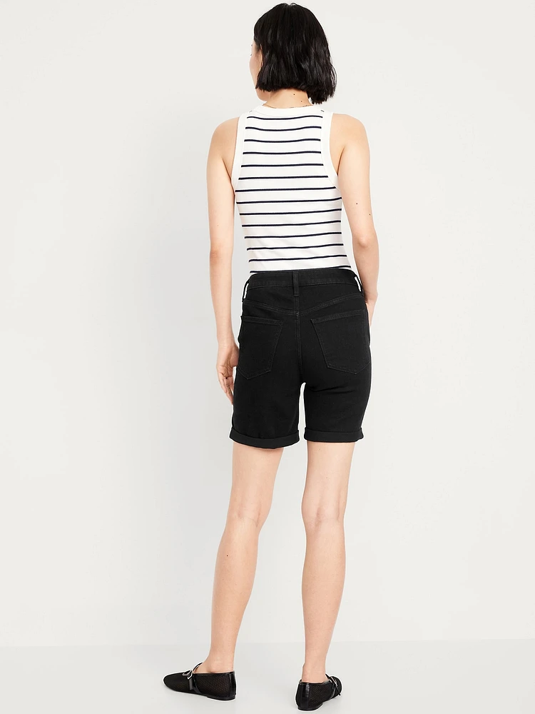 High-Waisted Jean Shorts -- 7-inch inseam