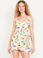 Matte Side-Tie Swim Dress