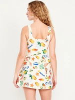 Matte Side-Tie Swim Dress