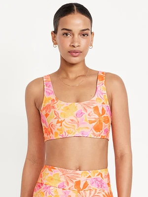 Matte Scoop-Neck Bikini Swim Top