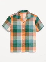 Short-Sleeve Textured-Dobby Pocket Shirt for Boys