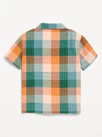 Short-Sleeve Textured-Dobby Pocket Shirt for Boys