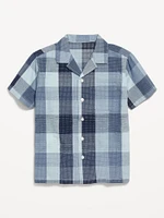 Short-Sleeve Textured-Dobby Pocket Shirt for Boys