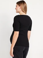 Maternity Slit-Neck Top