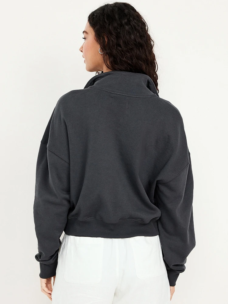 SoComfy Oversized Logo Half-Zip Sweatshirt