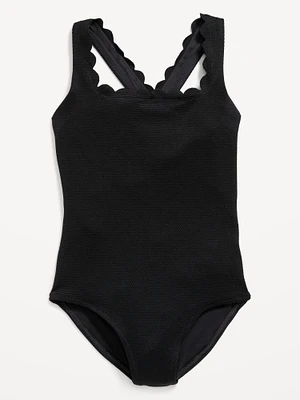 Textured One-Piece Swimsuit for Girls