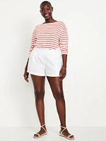 High-Waisted Linen-Blend Shorts -- 3.5-inch inseam