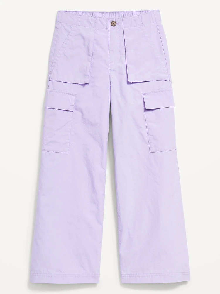 Loose Poplin Cargo Pants for Girls