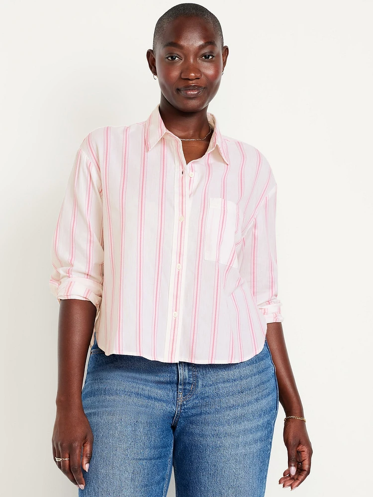 Cropped Button-Down Shirt