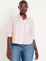 Cropped Button-Down Shirt