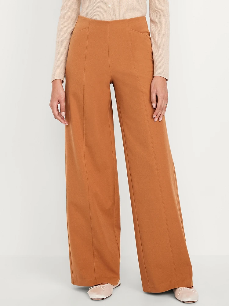 High-Waisted Pull-On Pixie Super Wide-Leg Pants