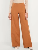 High-Waisted Pull-On Pixie Super Wide-Leg Pants