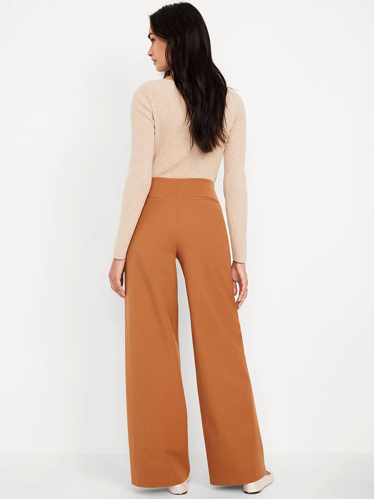 High-Waisted Pull-On Pixie Super Wide-Leg Pants