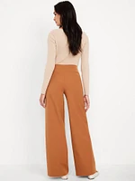 High-Waisted Pull-On Pixie Super Wide-Leg Pants