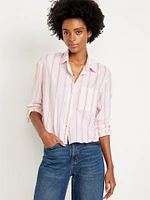 Cropped Button-Down Shirt