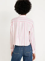 Cropped Button-Down Shirt