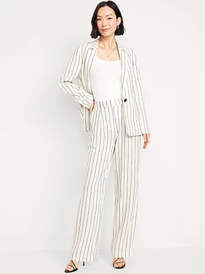 Extra High-Waisted Linen-Blend Taylor Wide-Leg Trouser Pants