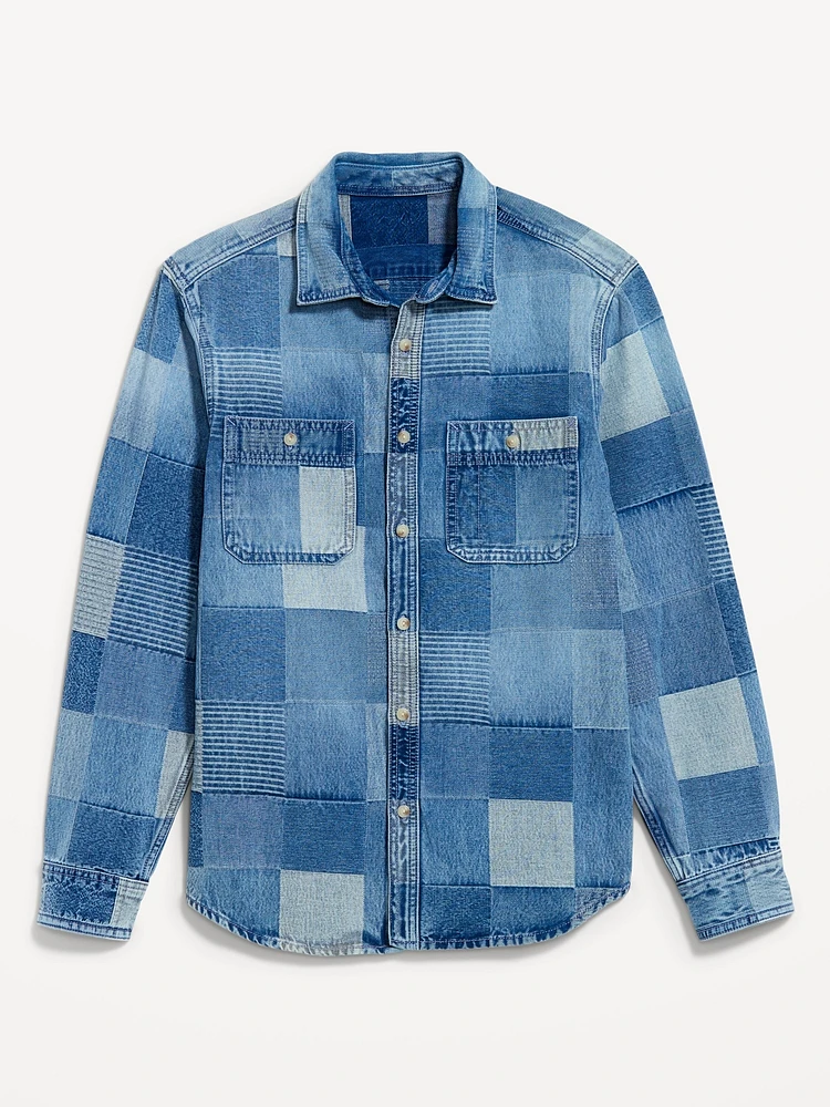 Denim Patchwork Shirt