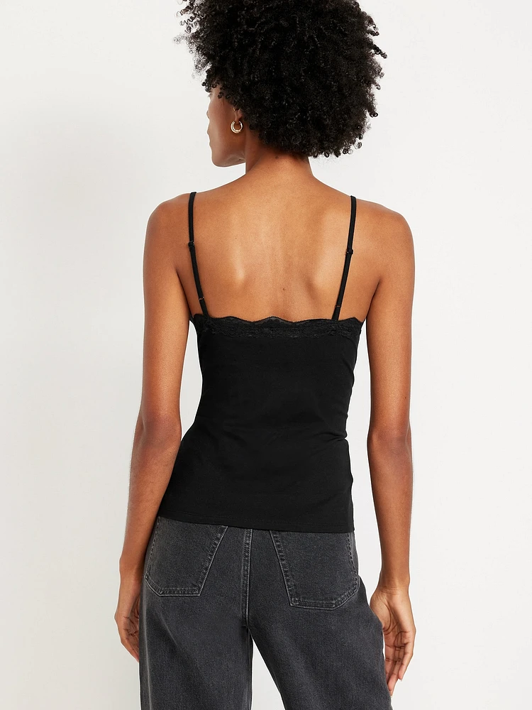 Lace-Trim Cami Tank Top