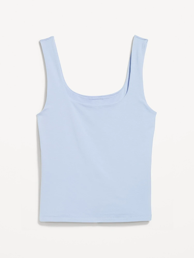 Double-Layer Scoop-Neck Tank Top