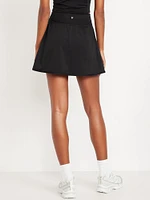 High-Waisted PowerSoft Faux-Wrap Skort